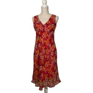 Vintage 90s California Concepts Floral Print Midi Dress Size 9
